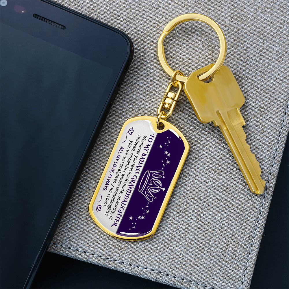 Give Love Gifts: Badass Granddaughter Personalized Keychain GL01GD