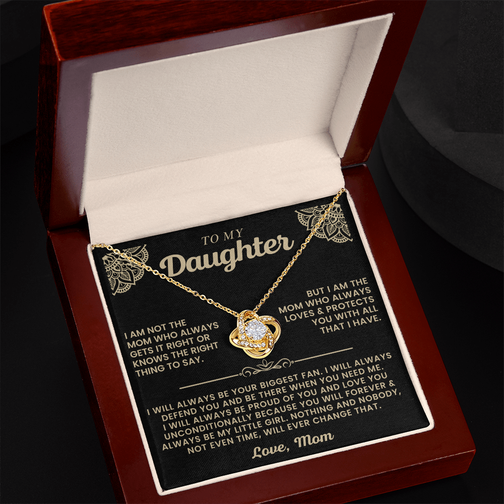 Mom to Daughter - Always - Love Knot Necklace Gift Set Old - GL001