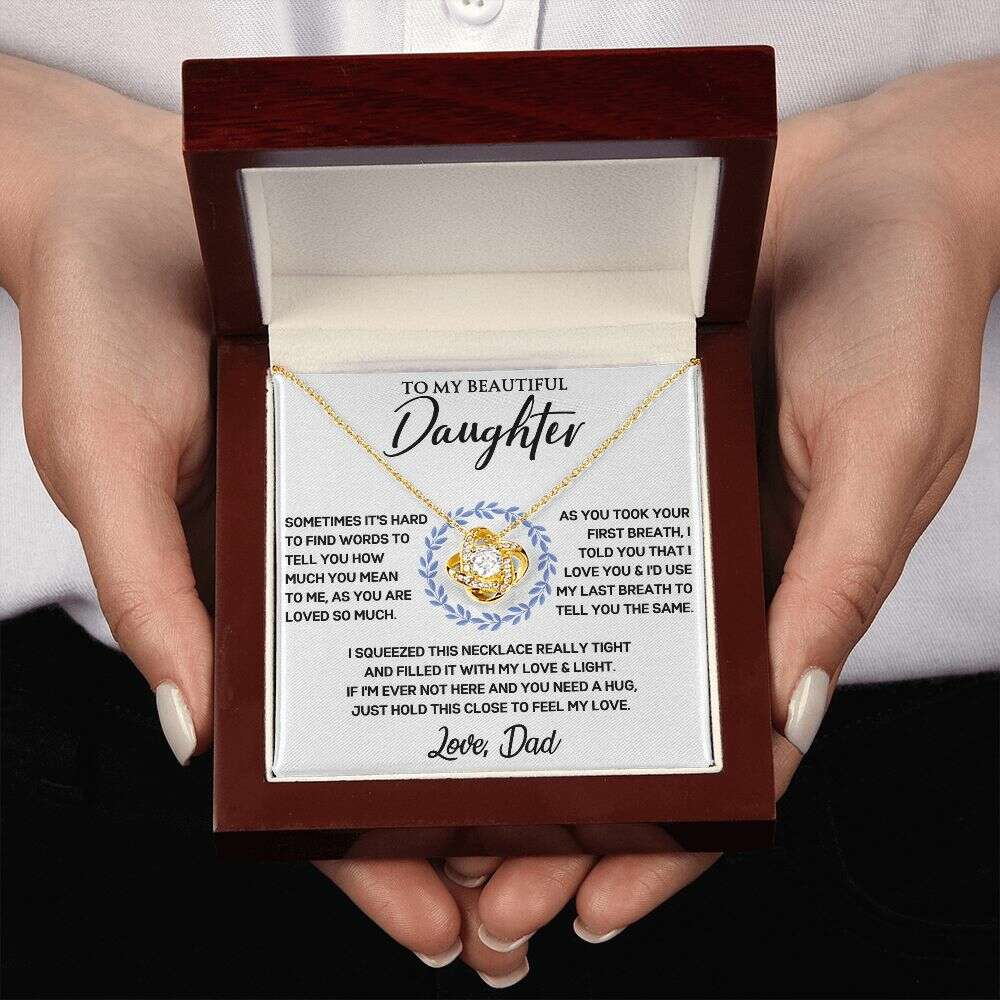Give Love Gifts: Dad to Daughter - First Breath - Love Knot Gift Set