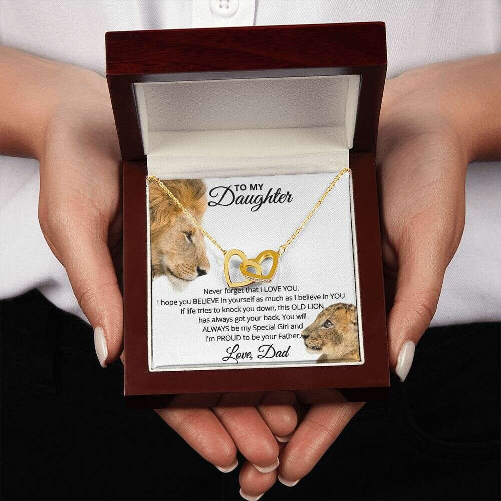 Give Love Gifts: Dad to Daughter - Proud - Interlocking Hearts Gift Set