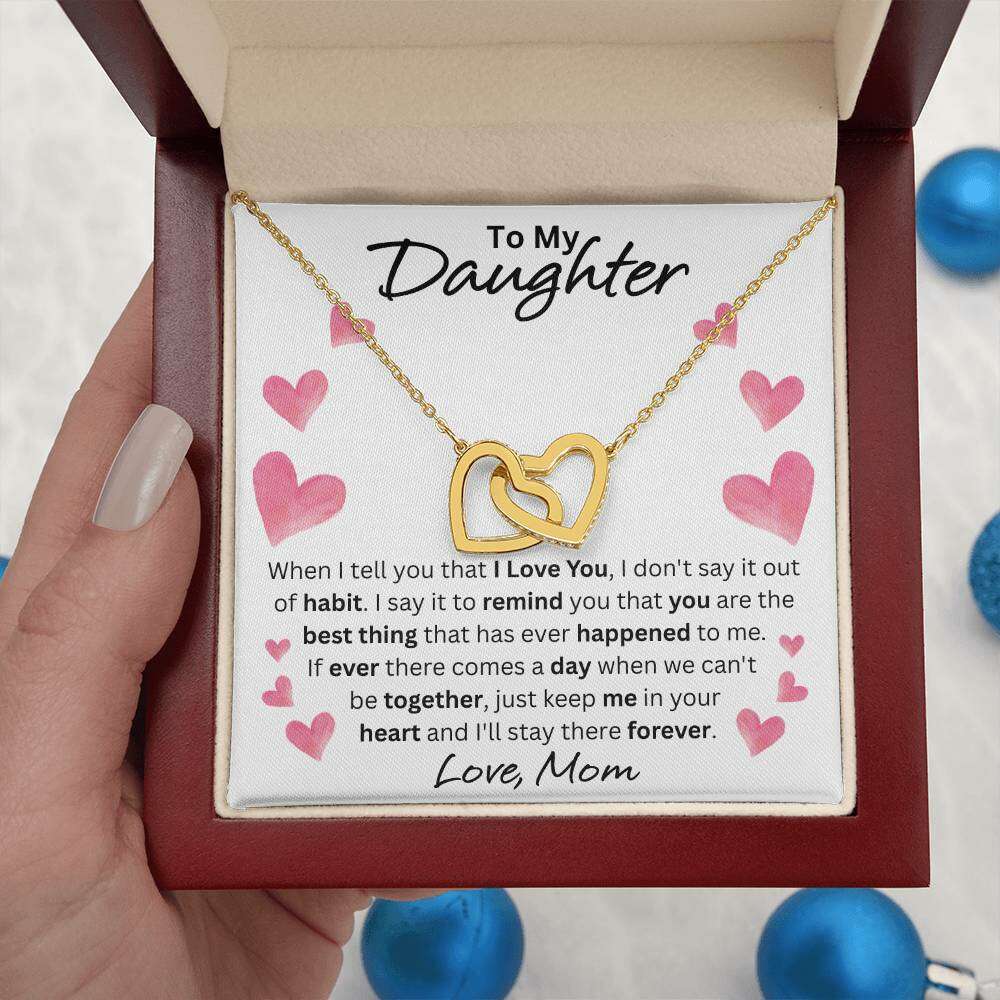 Give Love Gifts: Mom to Daughter - Forever - Interlocking Hearts Gift Set