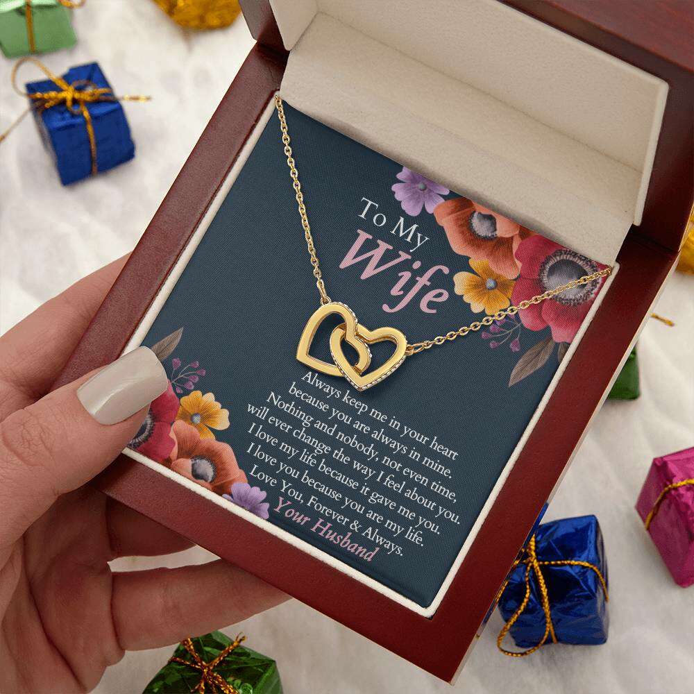 Give Love Gifts: Wife - My Life - Interlocking Hearts Gift Set