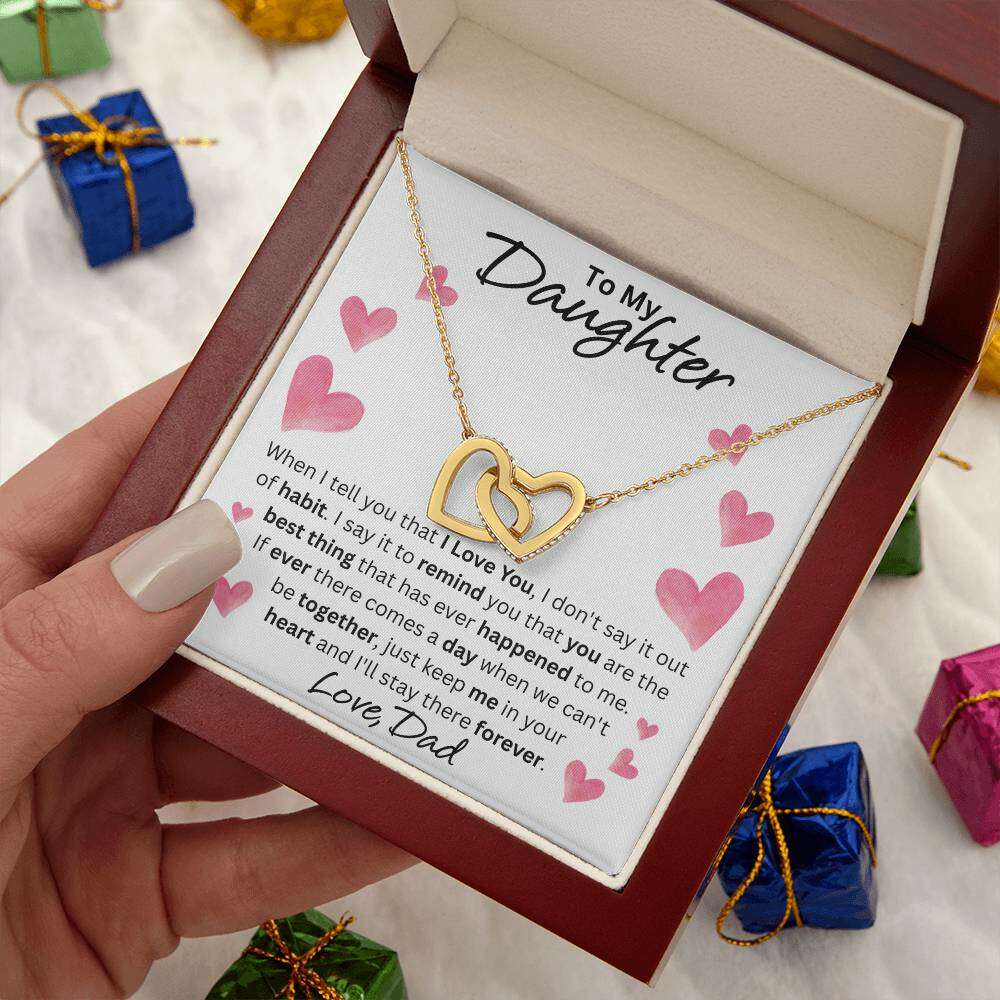 Give Love Gifts: Dad to Daughter - Forever - Interlocking Hearts Gift Set