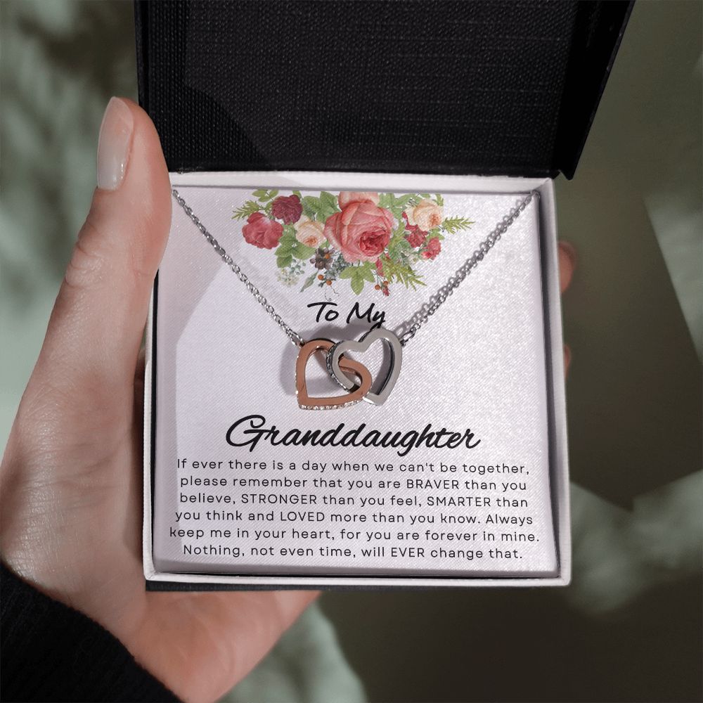 Granddaughter - Please Remember - Interlocking Hearts Necklace
