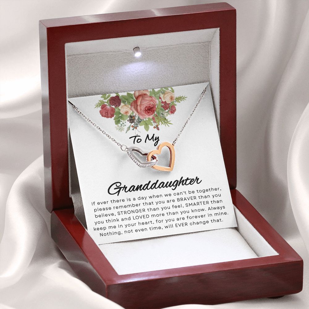 Granddaughter - Please Remember - Interlocking Hearts Necklace