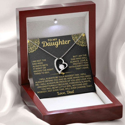 Give Love Gifts: Dad to Daughter - Always - Forever Love Gift Set: 14K White / Mahogany & LED Light