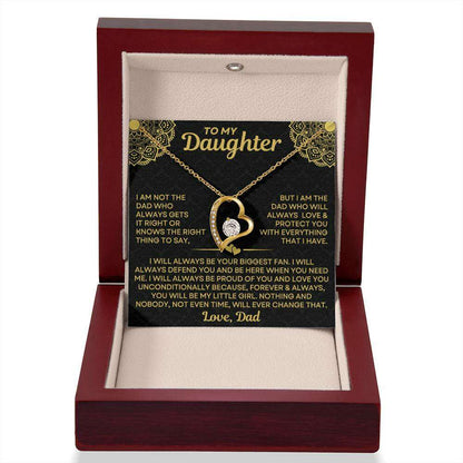 Give Love Gifts: Dad to Daughter - Always - Forever Love Gift Set: 18K Yellow / Mahogany & LED Light