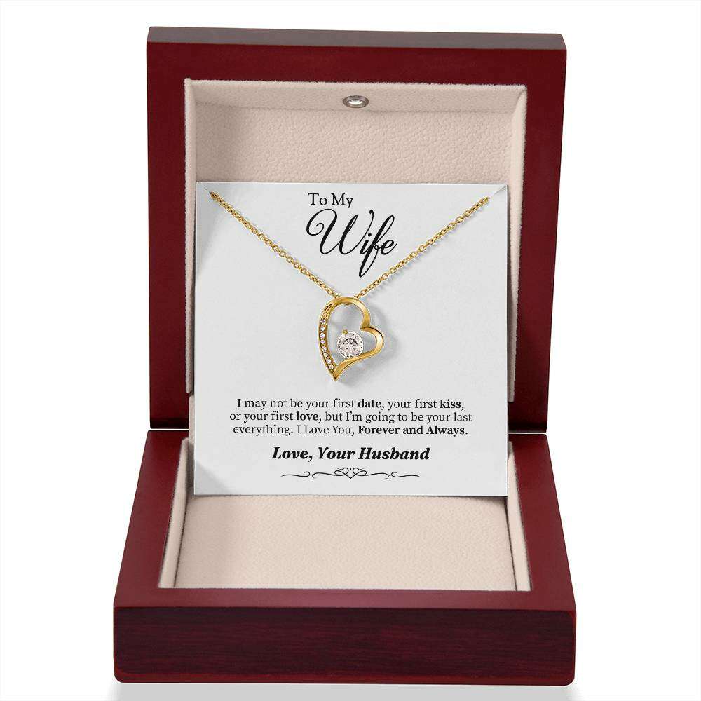 Give Love Gifts: Wife - Last Everything - Forever Love Gift Set: 18K Yellow / Mahogany & LED Light