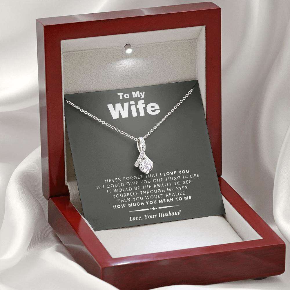 Give Love Gifts: Wife - One Thing - Alluring Gift Set: 14k White / Mahogany & LED Light