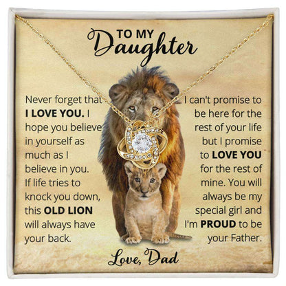 Give Love Gifts: Dad to Daughter - Old Lion - Love Knot Gift Set: 18K Yellow / Two-Tone Standard