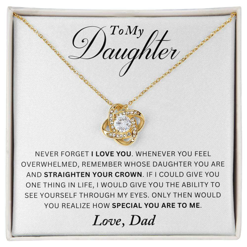 Give Love Gifts: Dad to Daughter - I Love You - Love Knot Gift Set: 18K Yellow / Two-Tone Standard