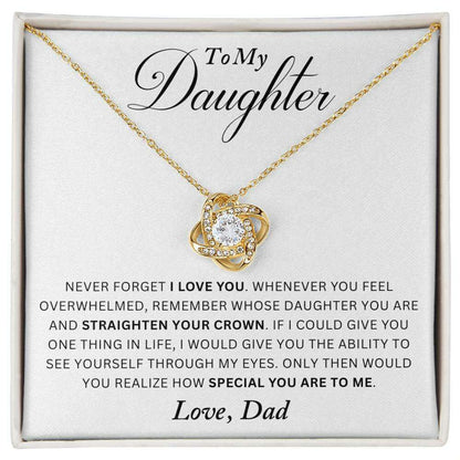 Give Love Gifts: Dad to Daughter - I Love You - Love Knot Gift Set: 18K Yellow / Two-Tone Standard