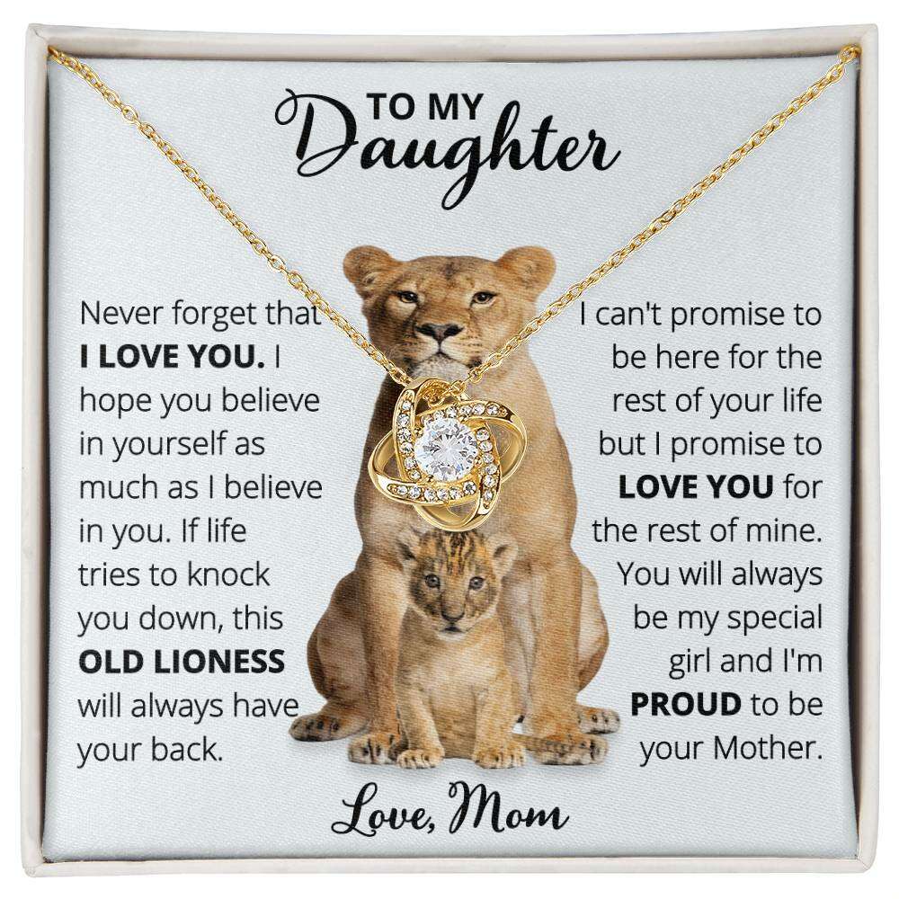 Give Love Gifts: Mom to Daughter - Believe - Love Knot Gift Set: 18K Yellow / Two-Tone Standard