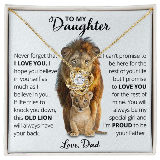 Give Love Gifts: Dad to Daughter - Believe - Love Knot Gift Set: 18K Yellow / Two-Tone Standard