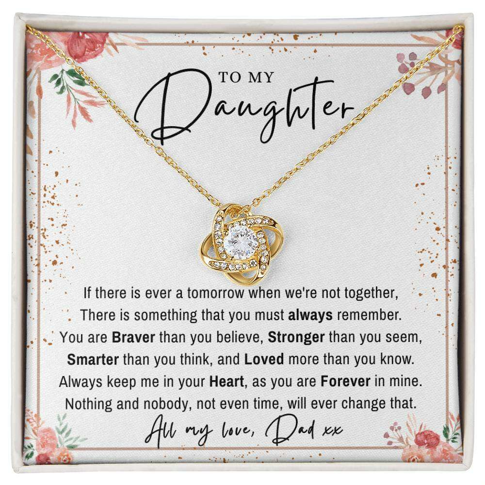Give Love Gifts: Dad to Daughter - Remember - Love Knot Gift Set: 18K Yellow / Two-Tone Standard