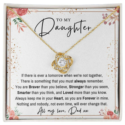 Give Love Gifts: Dad to Daughter - Remember - Love Knot Gift Set: 18K Yellow / Two-Tone Standard