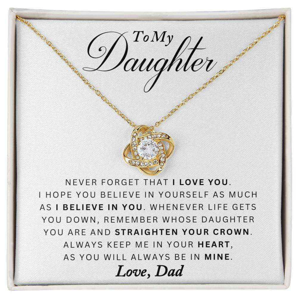 Give Love Gifts: Dad to Daughter - Never Forget - Love Knot Gift Set: 18K Yellow / Two-Tone Standard