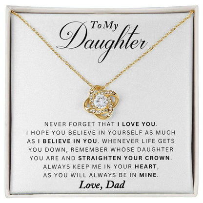 Give Love Gifts: Dad to Daughter - Never Forget - Love Knot Gift Set: 18K Yellow / Two-Tone Standard