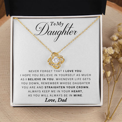 Dad to Daughter - Never Forget - Love Knot Necklace