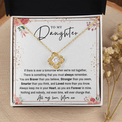 Mom to Daughter - Always Remember - Love Knot Necklace