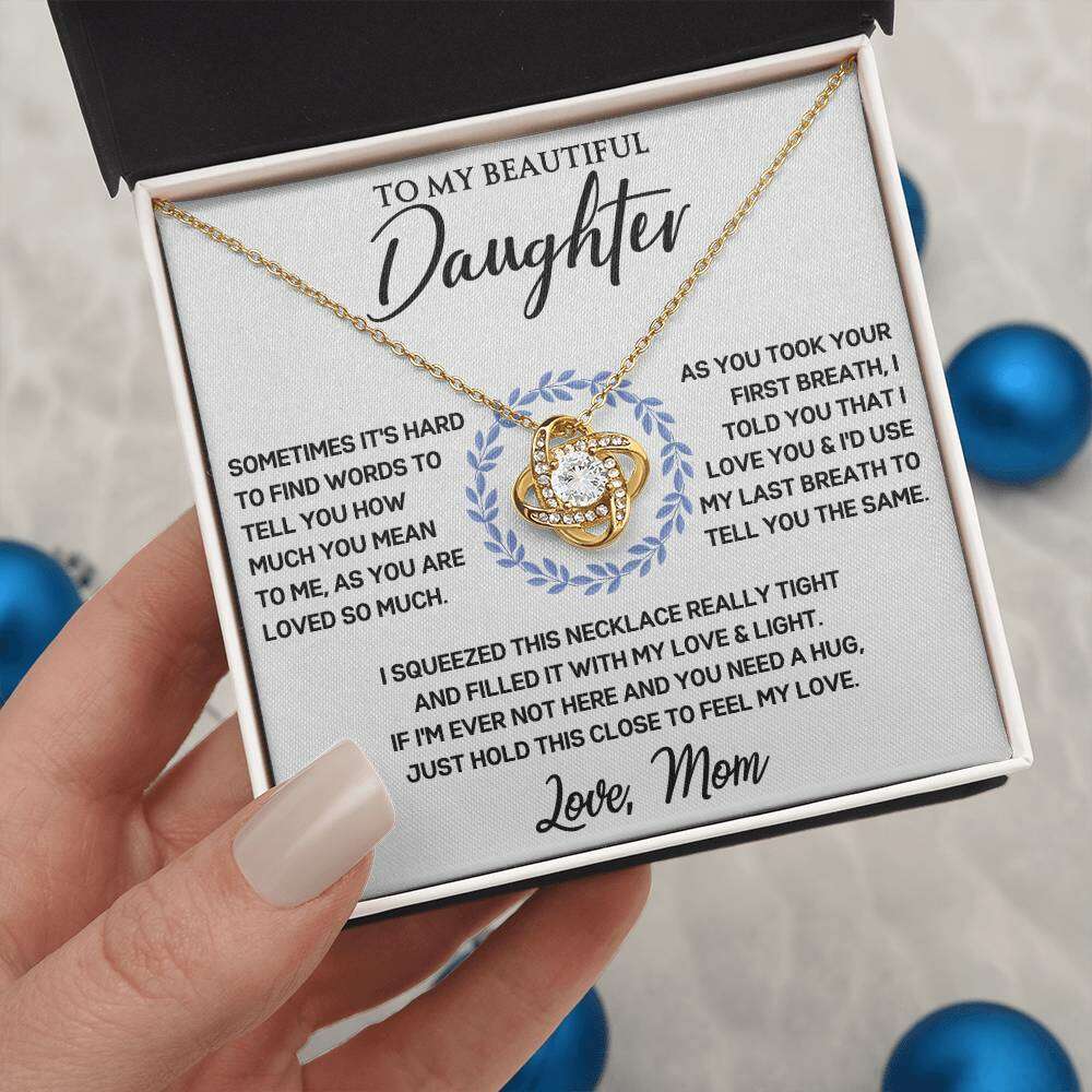 Give Love Gifts: Mom to Daughter - First Breath - Love Knot Gift Set
