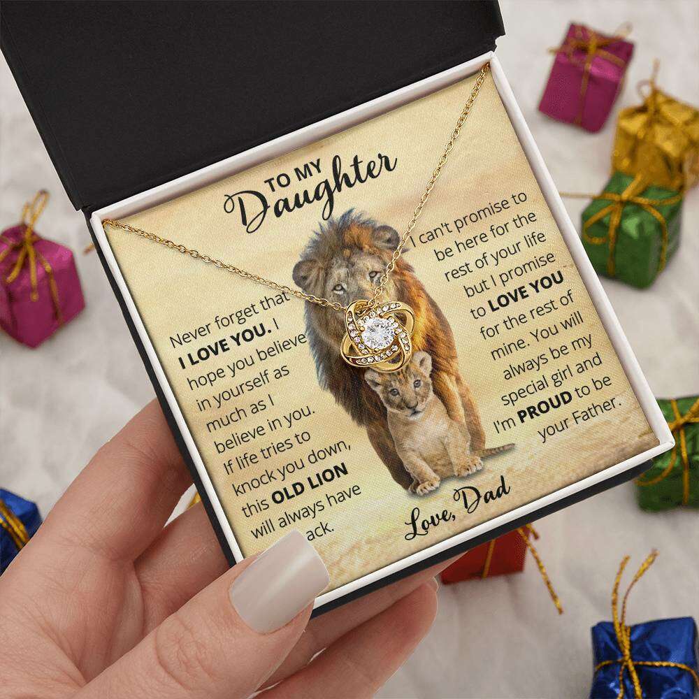 Give Love Gifts: Dad to Daughter - Old Lion - Love Knot Gift Set