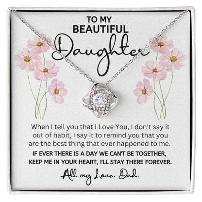 Give Love Gifts: Dad to Daughter - Best Thing - Love Knot Gift Set: 14K White / Two-Tone Standard