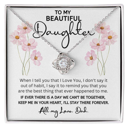 Give Love Gifts: Dad to Daughter - Best Thing - Love Knot Gift Set: 14K White / Two-Tone Standard