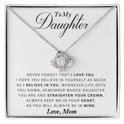 Give Love Gifts: Mom to Daughter - Never Forget - Love Knot Gift Set: 14K White / Two-Tone Standard