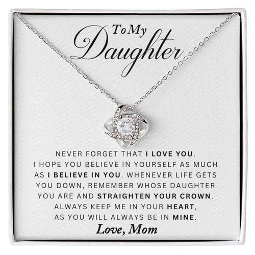Give Love Gifts: Mom to Daughter - Never Forget - Love Knot Gift Set: 14K White / Two-Tone Standard