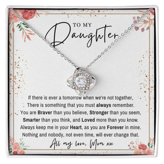Give Love Gifts: Mom to Daughter - Remember - Love Knot Gift Set: 14K White / Two-Tone Standard