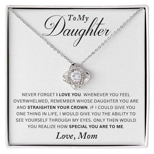 Give Love Gifts: Mom to Daughter - I Love You - Love Knot Gift Set: 14K White / Two-Tone Standard