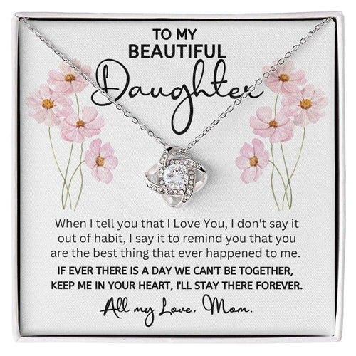 Give Love Gifts: Mom to Daughter - Best Thing - Love Knot Gift Set: 14K White / Two-Tone Standard