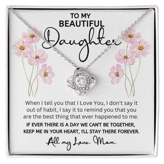 Give Love Gifts: Mom to Daughter - Best Thing - Love Knot Gift Set: 14K White / Two-Tone Standard