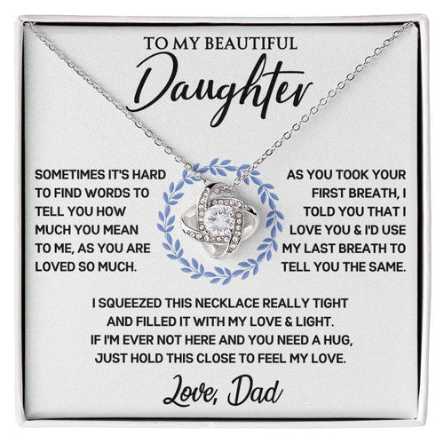 Give Love Gifts: Dad to Daughter - First Breath - Love Knot Gift Set: 14K White / Two-Tone Standard
