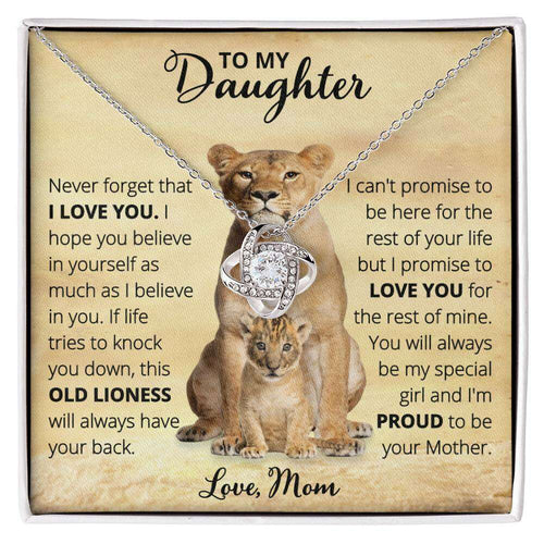 Give Love Gifts: Mom to Daughter - Old Lioness - Love Knot Gift Set: 14K White / Two-Tone Standard