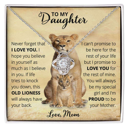 Give Love Gifts: Mom to Daughter - Old Lioness - Love Knot Gift Set: 14K White / Two-Tone Standard