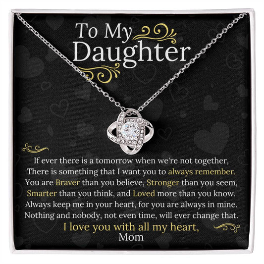 Give Love Gifts: Mom to Daughter - My Heart - Love Knot Gift Set: 14K White / Two-Tone Standard