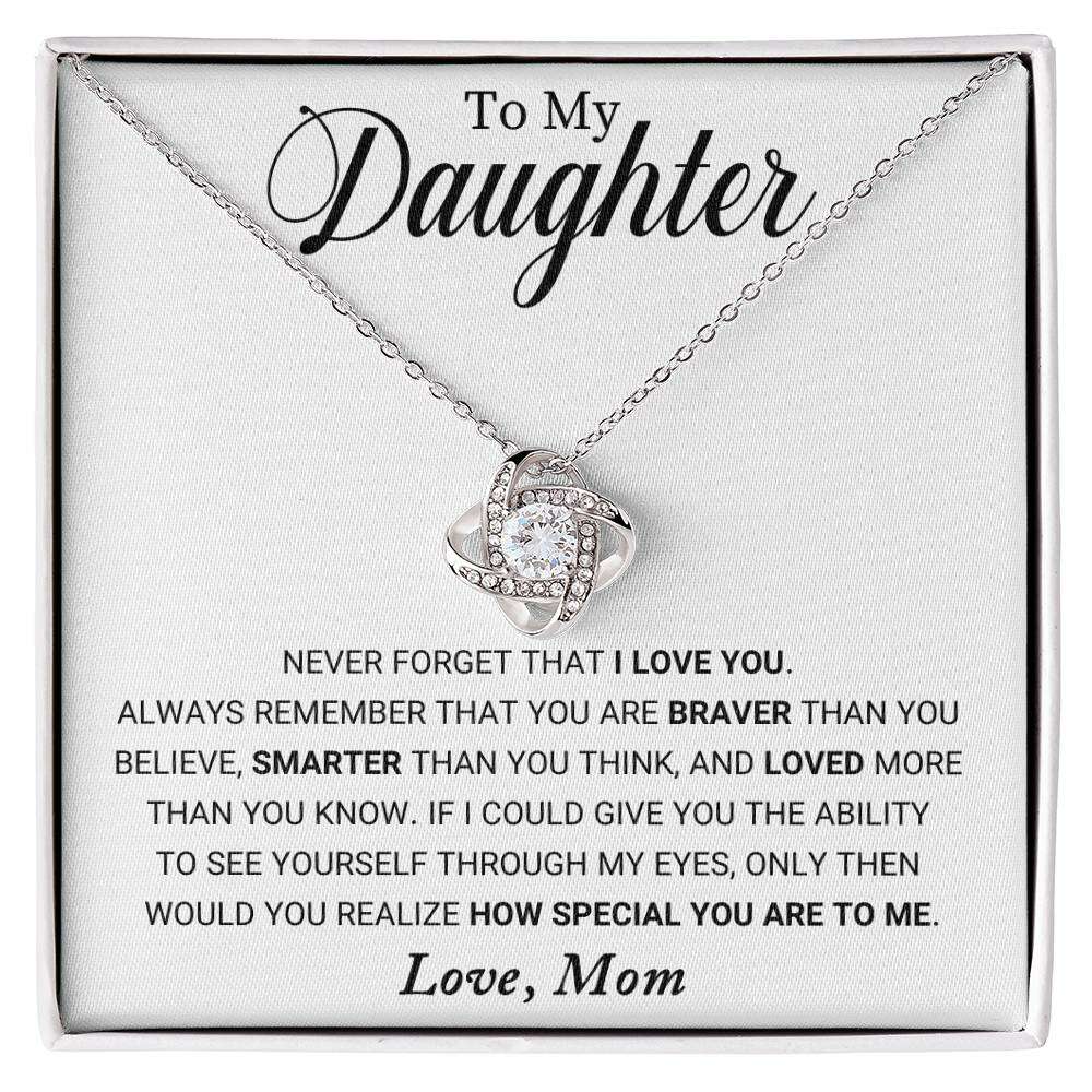 Give Love Gifts: Mom to Daughter - Special - Love Knot Gift Set: 14K White / Two-Tone Standard