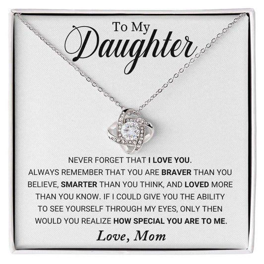Give Love Gifts: Mom to Daughter - Special - Love Knot Gift Set: 14K White / Two-Tone Standard