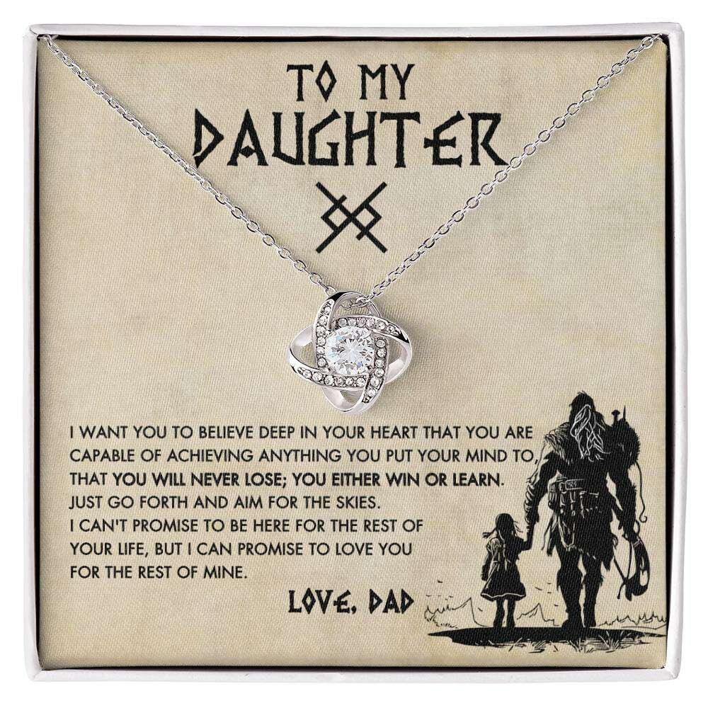 Give Love Gifts: Dad to Daughter - Capable - Love Knot Gift Set: 14K White / Two-Tone Standard