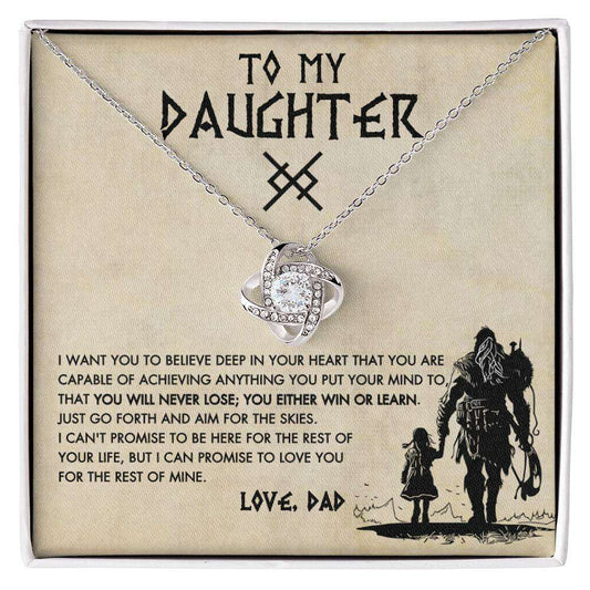 Give Love Gifts: Dad to Daughter - Capable - Love Knot Gift Set: 14K White / Two-Tone Standard