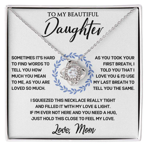 Give Love Gifts: Mom to Daughter - First Breath - Love Knot Gift Set: 14K White / Two-Tone Standard
