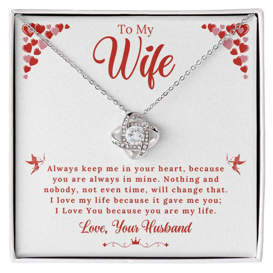 Give Love Gifts: Wife - My Life - Love Knot Gift Set: 14K White / Two-Tone Standard