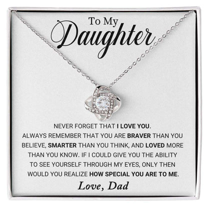 Give Love Gifts: Dad to Daughter - Special - Love Knot Gift Set: 14K White / Two-Tone Standard