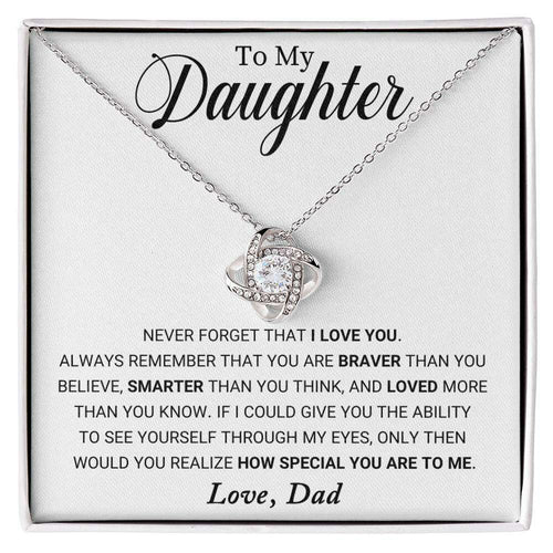 Give Love Gifts: Dad to Daughter - Special - Love Knot Gift Set: 14K White / Two-Tone Standard