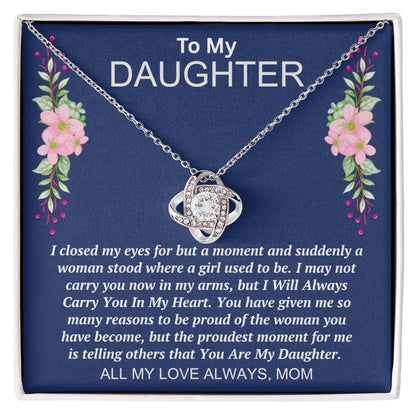 Give Love Gifts: Mom to Daughter - My Eyes - Love Knot Gift Set: 14K White / Two-Tone Standard