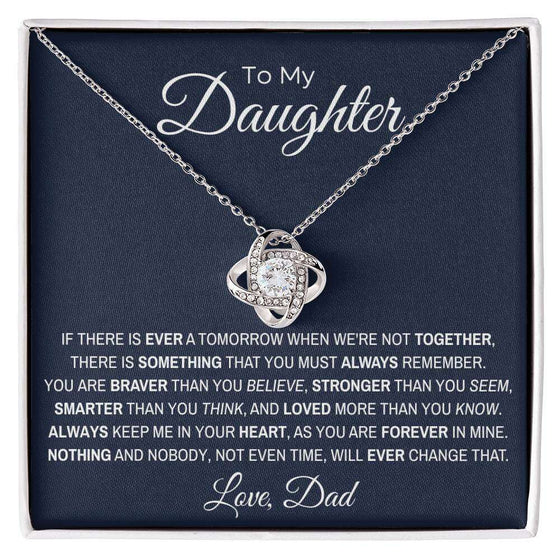 Give Love Gifts: Dad to Daughter - Loved - Love Knot Gift Set: 14K White / Two-Tone Standard