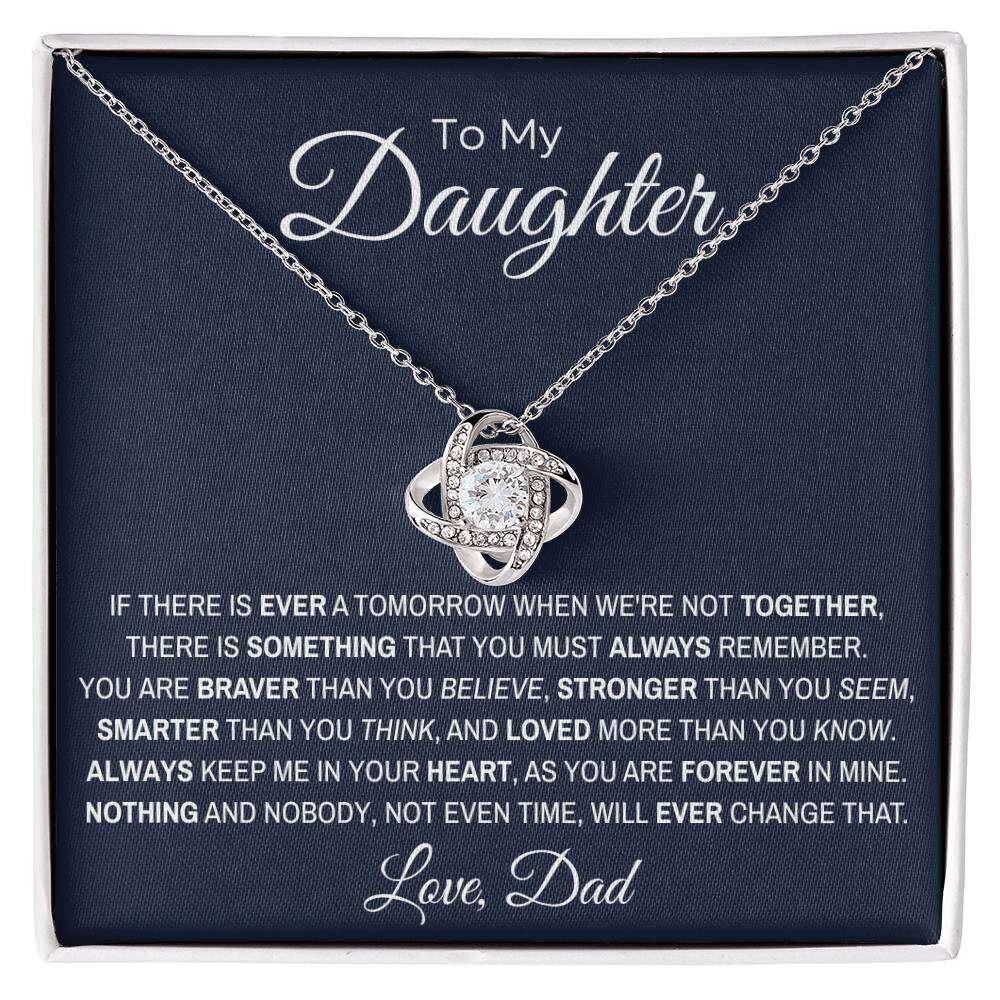 Give Love Gifts: Dad to Daughter - Loved - Love Knot Gift Set: 14K White / Two-Tone Standard