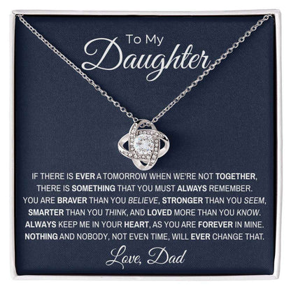 Give Love Gifts: Dad to Daughter - Loved - Love Knot Gift Set: 14K White / Two-Tone Standard